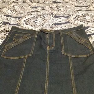 Blue jean maxi skirt